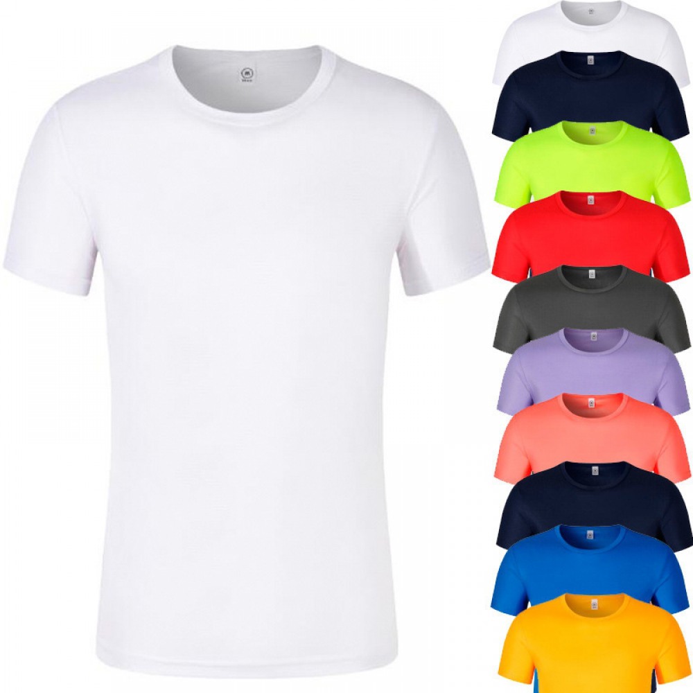 New Men's Summer Small Lattice Breathable Round Neck Bottoming Casual T-Shirts